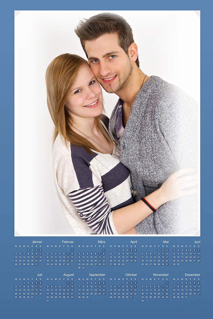 Fotokalender mit Paaraufnahme Studioportät - Fotostudio Schreiner