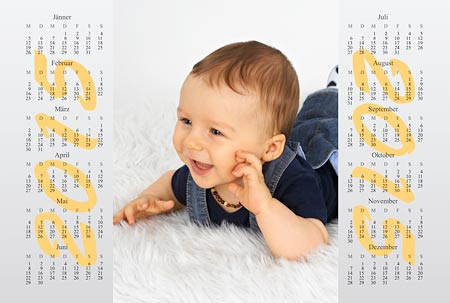 Fotokalender mit Baby Studioporträt - Fotostudio Schreiner