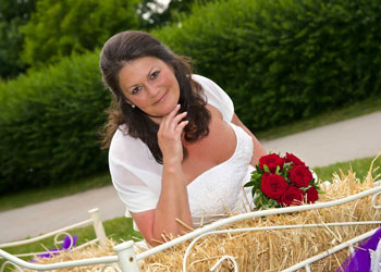 Hochzeit Freilichtaufnahme, Braut, digitale Bildeffekte - Fotostudio Schreiner